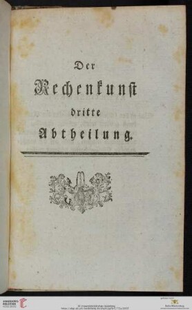 Der Rechenkunst dritte Abtheilung