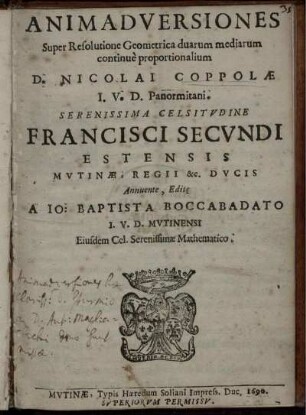 Animadversiones super resolutione geometrica duarum mediarum continuè proportionalium