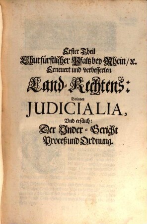 Churfürstlicher Pfaltz Landrecht