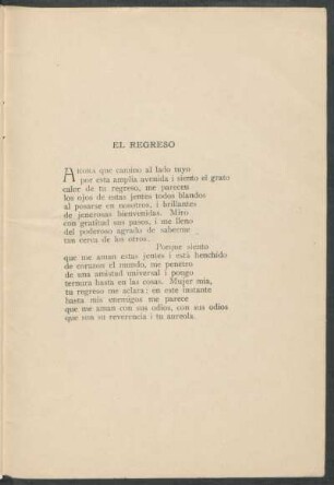 El regreso