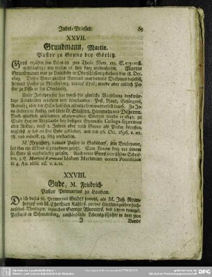 XXVIII. Gude, M. Friedrich
