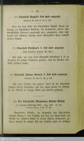 19) Der Churfürstin Magdalena Sibylla Gesicht
