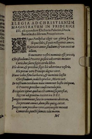 Elegia ad Christianum Magistratum in Friderici III. ...