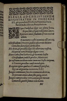 Elegia ad Christianum Magistratum in Friderici III. ...
