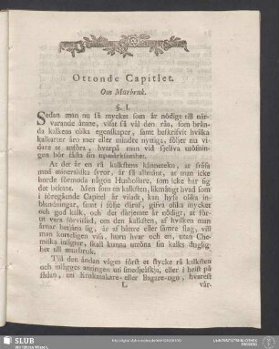 Ottonde Capitlet. Om Murbruk