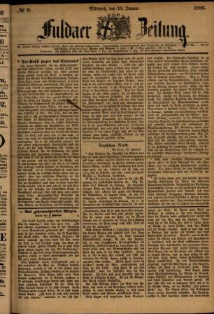 Ausgabe vom Mittwoch, den 13. Januar 1886.