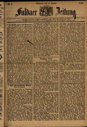 Ausgabe vom Mittwoch, den 13. Januar 1886.