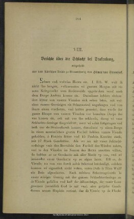 VIII. Berichte über die Schlacht bei Drakenburg : mitgetheilt aus dem städtischen Archiv zu Braunschweig