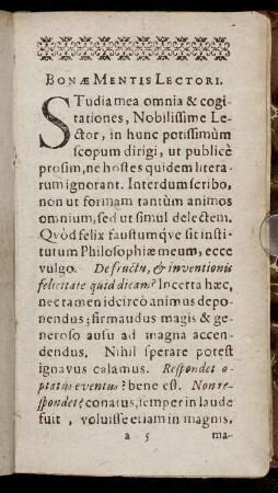 Bonae Mentis Lectori