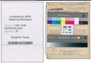 Entnazifizierung Paula Burgholz , geb. 27.06.1885 (Putzmacherin)