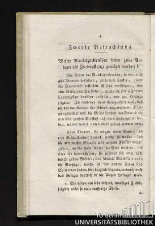 Welche Runkelzuckerrüben sollen zum Anbaue als Zuckerpflanze gewählt werden?