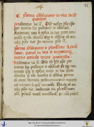 [72r] Absolutionsformeln.
