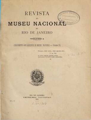 Revista do Museu Nacional do Rio de Janeiro. 9. 1896