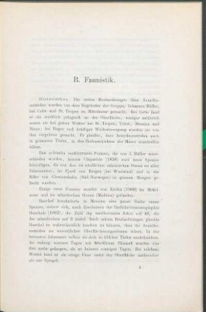 B. Faunistik.