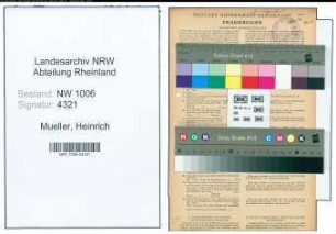 Entnazifizierung Heinrich Mueller , geb. 15.02.1885 (Zollinspektor)