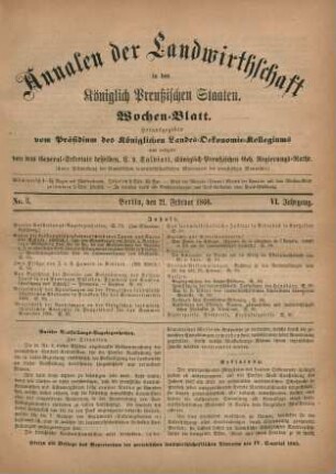 No. 8. Berlin, den 21. Februar 1866. VI. Jahrgang.