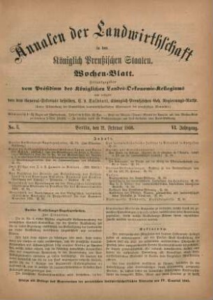 No. 8. Berlin, den 21. Februar 1866. VI. Jahrgang.