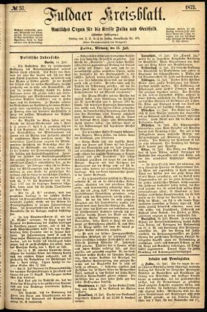 Ausgabe vom Mittwoch, den 16. Juli 1873.