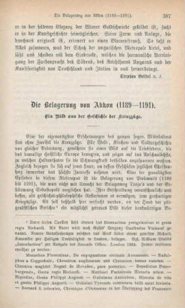 387-404 Die Belagerung von Akkon (1189-1191) : ein Bild aus der Geschichte der Kreuzzüge