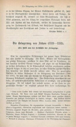 387-404 Die Belagerung von Akkon (1189-1191) : ein Bild aus der Geschichte der Kreuzzüge