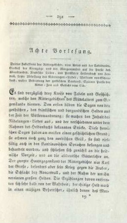 Achte Vorlesung