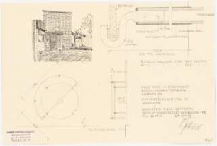 Arzthaus Prof. Bernhardt, Berlin-Charlottenburg: Außenbeleuchtung: perspektivische Ansicht, Details 1:1
