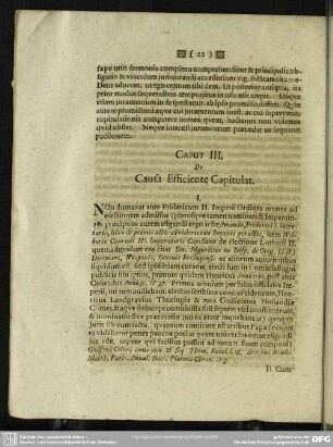Caput III. De Causa Efficiente Capitulat