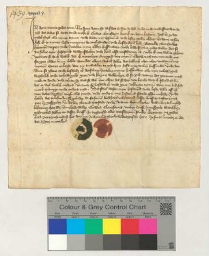 Testament des Clawes Clovesteyn, besiegelt durch die Ratsmannen Brand Tzerstede und Ditmer Semmelbecker.