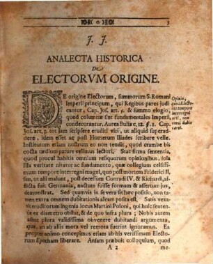 Analecta Historica De Origine Electorvm