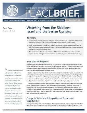Watching from the sidelines: Israel and the Syrian uprising