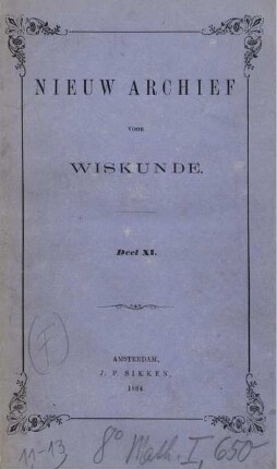 11: Nieuw archief voor wiskunde