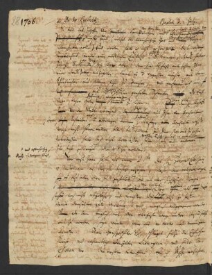 Brief-Entwurf von D. E. Jablonski an G. W. Leibniz