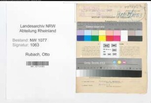 Entnazifizierung Otto Rubach , geb. 19.04.1919 (Polizist)