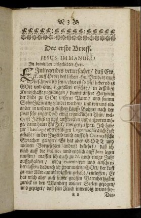 Der erste Brieff. - [Der VIII. Brieff.]