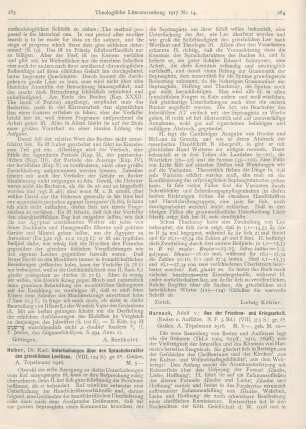 284-286 [Rezension] Harnack, Adolf von, Aus der Friedens- und Kriegsarbeit