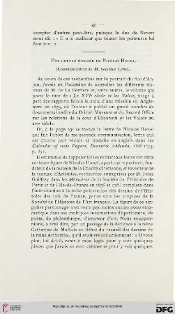 Une lettre oubliée de Nicolas Houel