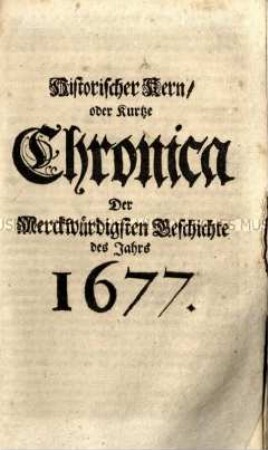 Chronik des Jahres 1677