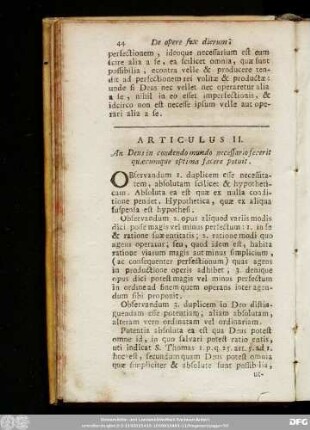 Quaestio Quarta. Quas leges secutus sit Deus in creatione mundi.