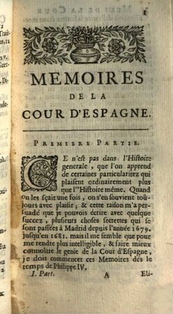 Memoires De La Cour D'Espagne. 1