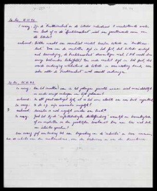 [Notizen von A. B. Sondheim vermutlich vom 25. Oktober 1942]