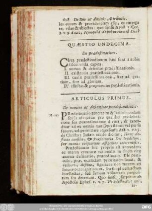 Quaestio Undecima. De praedestinatione.