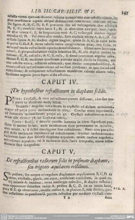 CAPUT IV. De hypothesibus refractionum in diaphano solido.