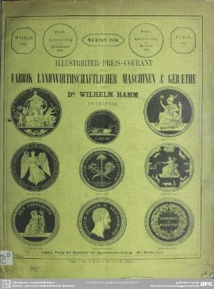 Illustrirter Preis-Courant der Fabrik landwirthschaftlicher Maschinen & Geräthe