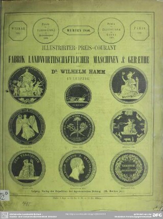 Illustrirter Preis-Courant der Fabrik landwirthschaftlicher Maschinen & Geräthe