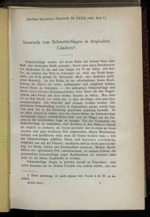 Sammeln von Schmetterlingen in tropischen Ländern1).