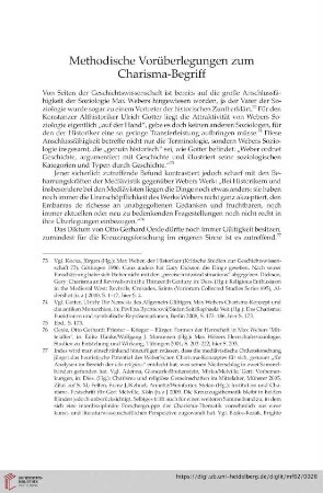 Methodische Vorüberlegungen zum Charisma-Begriff