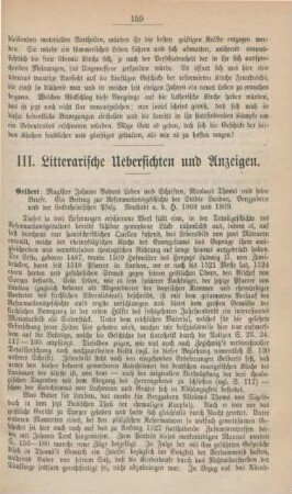 159-160 Litterarische Uebersichten und Anzeigen