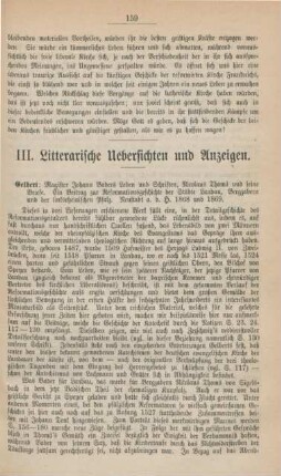 159-160 Litterarische Uebersichten und Anzeigen
