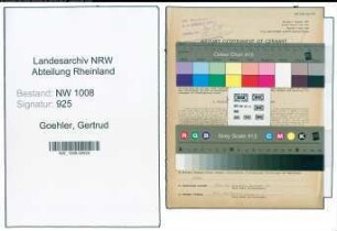 Entnazifizierung Gertrud Goehler , geb. 08.02.1906 ()