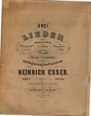 Drei Lieder für eine Singstimme mit Begleitung des Pianoforte ; op. 60, 1. Der fahrende Student